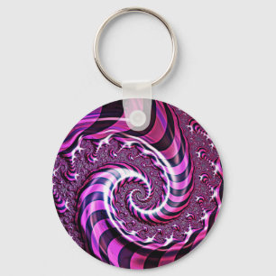 Chaveiro Toque de Chave do Botão de Ilusões Espirais Rosa