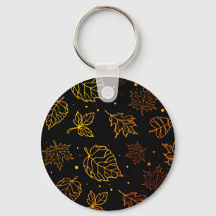 Chaveiro Toque de folhas de cobre de legância em preto