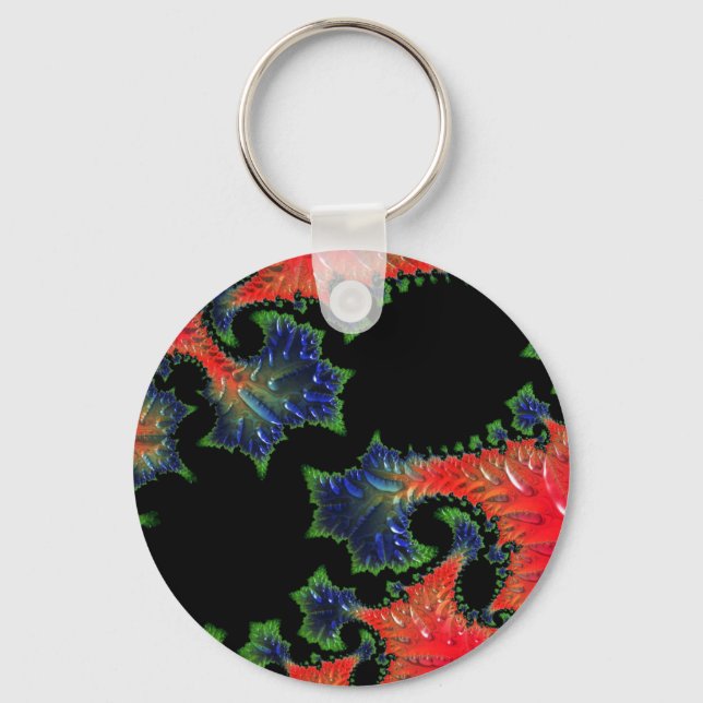 Chaveiro Toque de Tecla de Botão de Jardim de Mandelbrot (Frente)