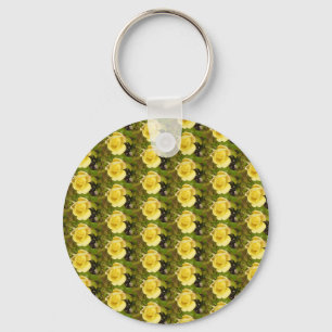 Chaveiro Toque de Tecla do Botão de Rosebuds Amarelo