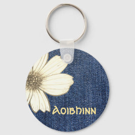 Chaveiro Toque de Tecla do Padrão de flor do Marinho de Nom