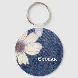 Chaveiro Toque de Tecla do Padrão de flor do Marinho de Nom