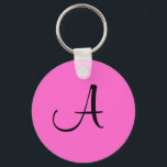 Chaveiro Toque inicial de teclas "A"<br><div class="desc">Anel de chave inicial rosa bonito</div>