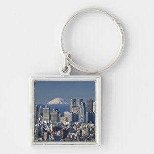 Chaveiro Tóquio, panorama do distrito de Shinjuku, Monte Fu