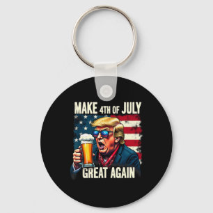 Chaveiro Torne o 4 de Julho Grande Novamente Trump Bebendo