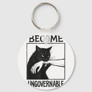 Chaveiro Torne-Se Um Gato Negro Incontrolável Mordendo Mão