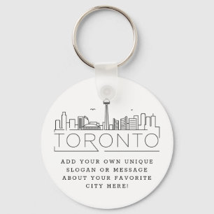 Chaveiro Toronto, Canadá Estilizou o Skyline  Slogan Perso