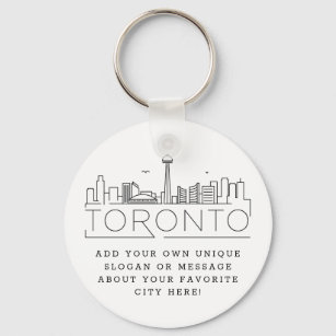 Chaveiro Toronto, Canadá, Skyline Estilizado   Slogan Perso