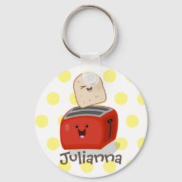 Chaveiro Torrada de kawaii e desenho animado em torradeira