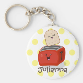 Chaveiro Torrada de kawaii e desenho animado em torradeira 