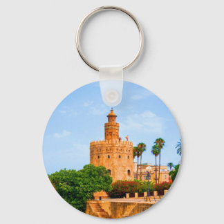 Chaveiro torre de espanha de seville de árvores douradas