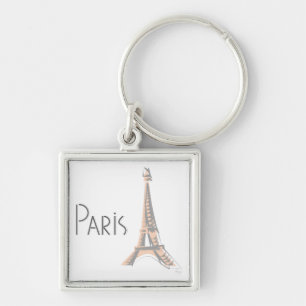 Chaveiro Torre Eiffel de Cinza PARIS Abstrato