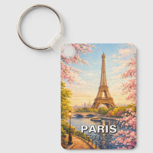 Chaveiro Torre Eiffel Paris França Flores de Cerejeira Vint