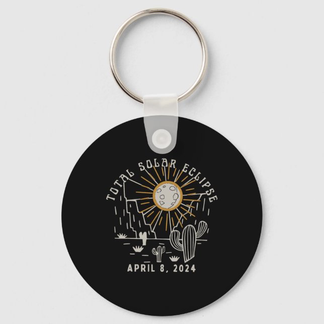 Chaveiro Total de Eclipse Solar 2024 Totalmente Oeste dos E (Frente)