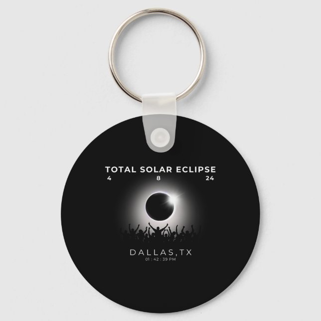 Chaveiro Total de Eclipse Solar Totality Dallas Texas Wat 2 (Frente)