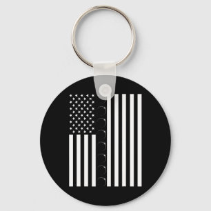 Chaveiro Total Solar Eclipse US American Flag 04.08.2024 to