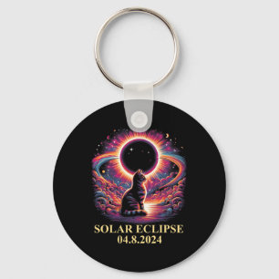 Chaveiro Totalidade do Cat Solar Eclipse 2024 abril 8 Homen