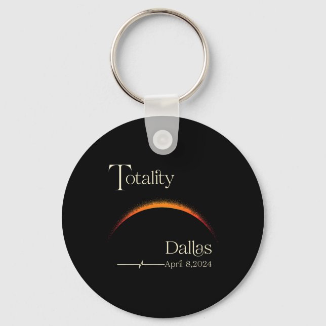 Chaveiro Totalidade Eclipse Solar Dallas Texas Total Ce Sol (Frente)