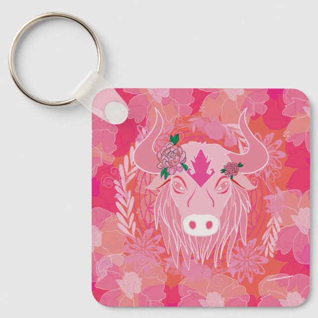 Chaveiro touro,flor da vida, azul, mandala,zen,chakra (Frente)