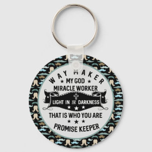 Chaveiro Trabalhador de Milagre do Way Maker Cristão do bi