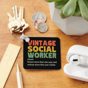Chaveiro Trabalhador Social Vintage Colega Funny Social Tra