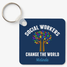 Trabalhadores sociais mudam o azul personalizado m