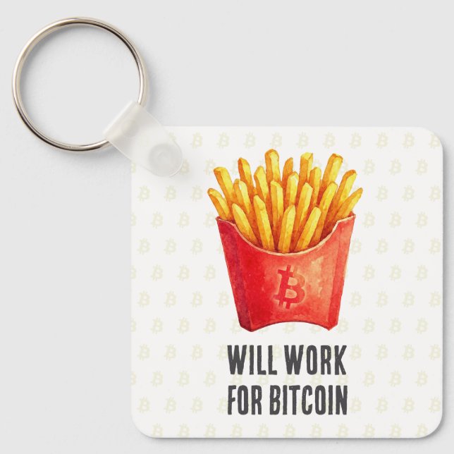 Chaveiro Trabalharei por Bitcoin (Frente)
