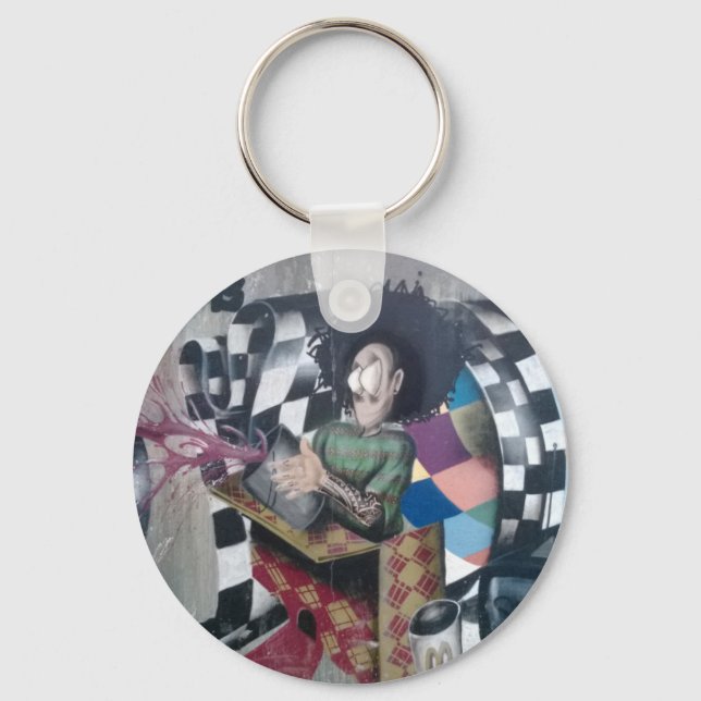 Chaveiro Trabalho de arte abstrato Grafite (Frente)