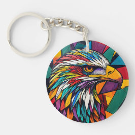 Chaveiro Trabalho de arte de águia colorida