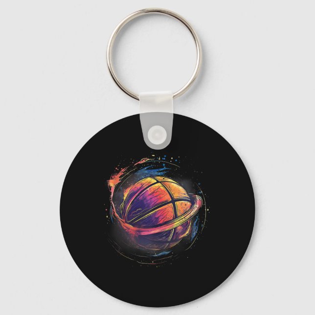 Chaveiro Trabalho de arte Dra de basquetebol de basquetebol (Frente)