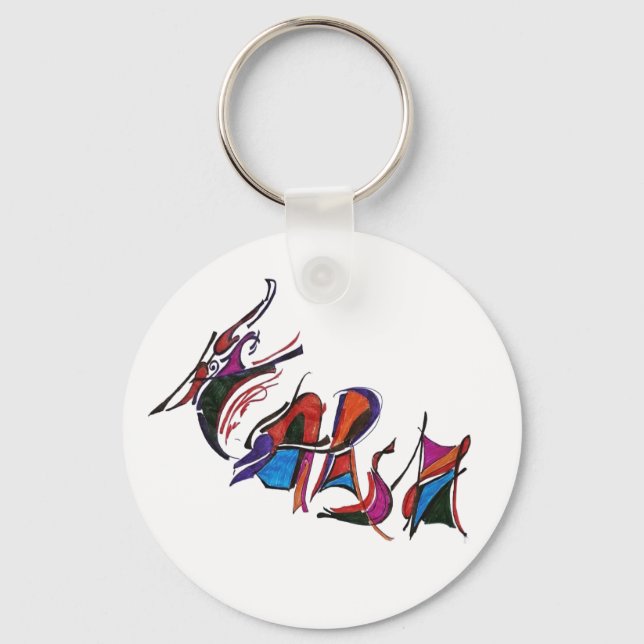 Chaveiro trabalho de caligrafia de arte personalizada HARSH (Frente)