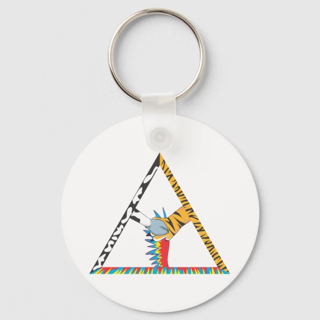 Chaveiro Trabalho em equipe de animais por vaca, Tigre e pa (Frente)