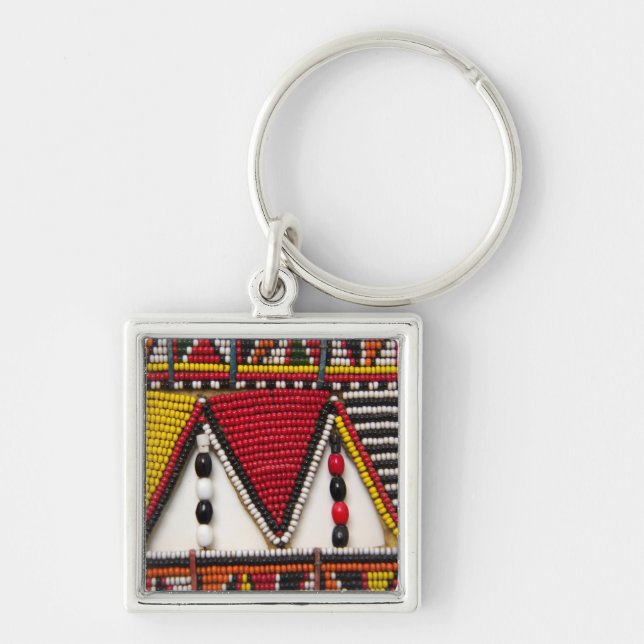 Chaveiro Trabalho Tribal Maasai em Contas (Frente)