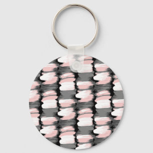 Chaveiro Traços de pincel, decoração cor-de-rosa-cinza.
