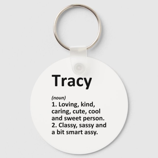Chaveiro Tracy Definition Personalized Name Funny Birthday  (Frente)