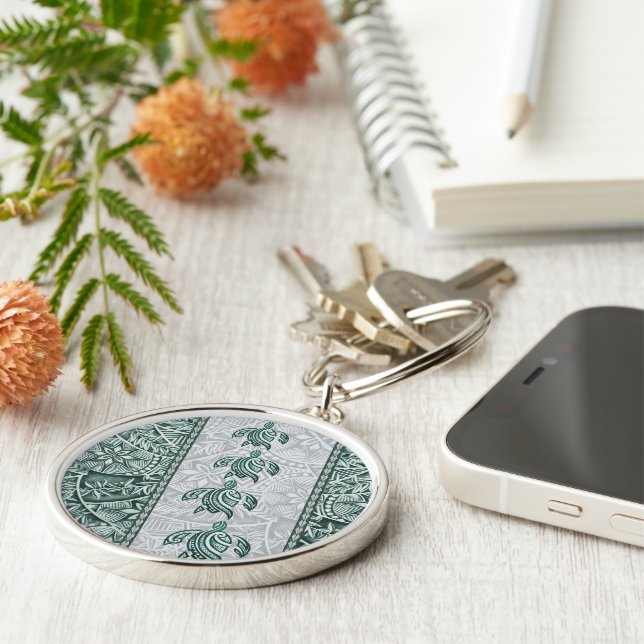 Chaveiro Tradicional Havaiana Tapa e Honu (Lateral)