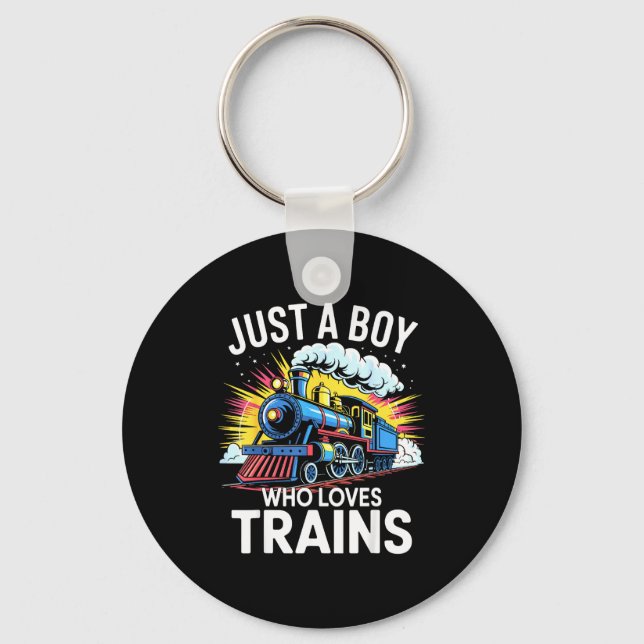 Chaveiro Train Lover Just A Boy Who Loves Trains  (Frente)