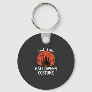 Chaveiro Traje de Halloween Castelo Assombrado Design Vetor