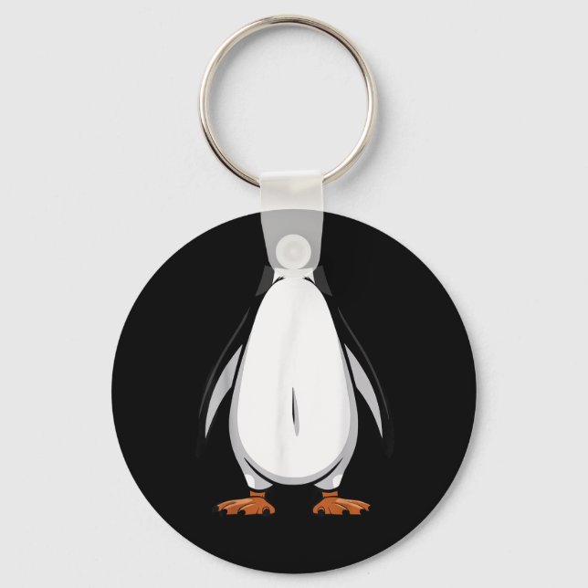 Chaveiro Traje de Halloween de pinguim Engraçado Simples Fi (Frente)