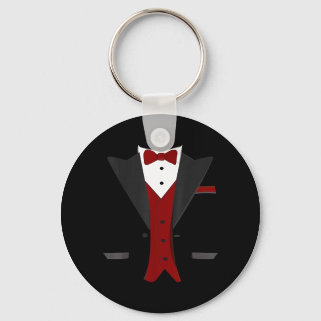 Chaveiro Traje de Smoking de Halloween - Casamento de Terno (Frente)