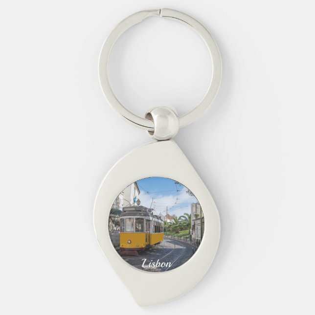 Chaveiro Trama amarela na rua em Lisboa, Portugal (Frente)