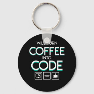 Chaveiro Transforme Café Em Camisa De Programador Coder