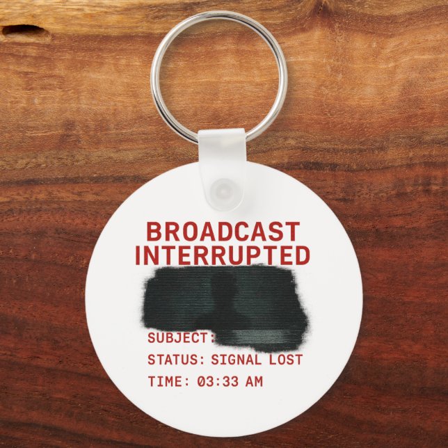 Chaveiro Transmissão Interrompida - Sinal Perdido - Tee Gli (Frente)