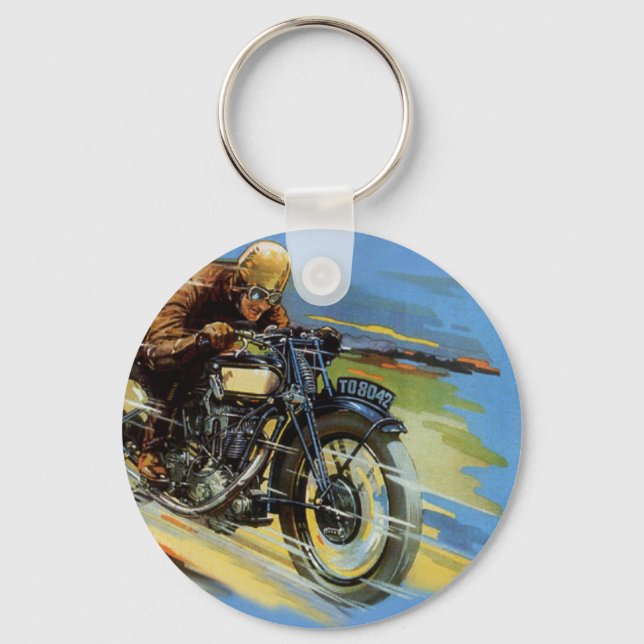 Chaveiro Transporte de Viagens Antigas, Motocicleta de Corr (Frente)