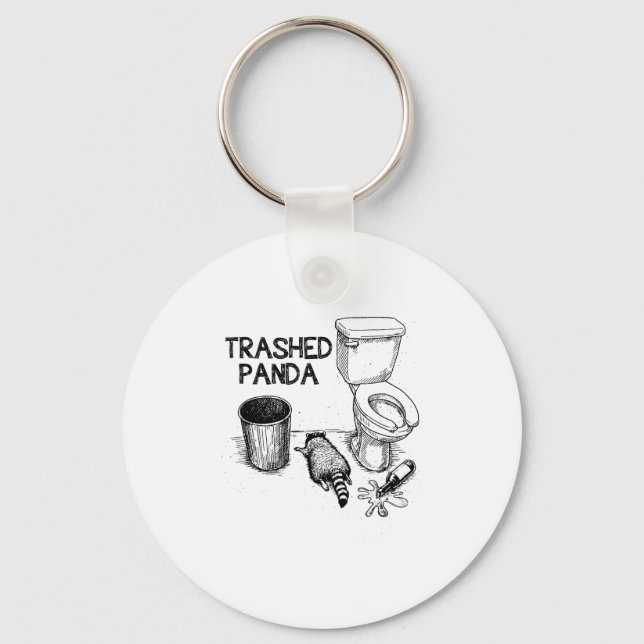 Chaveiro Trashed Panda Funny Drunk Racoon  (Frente)