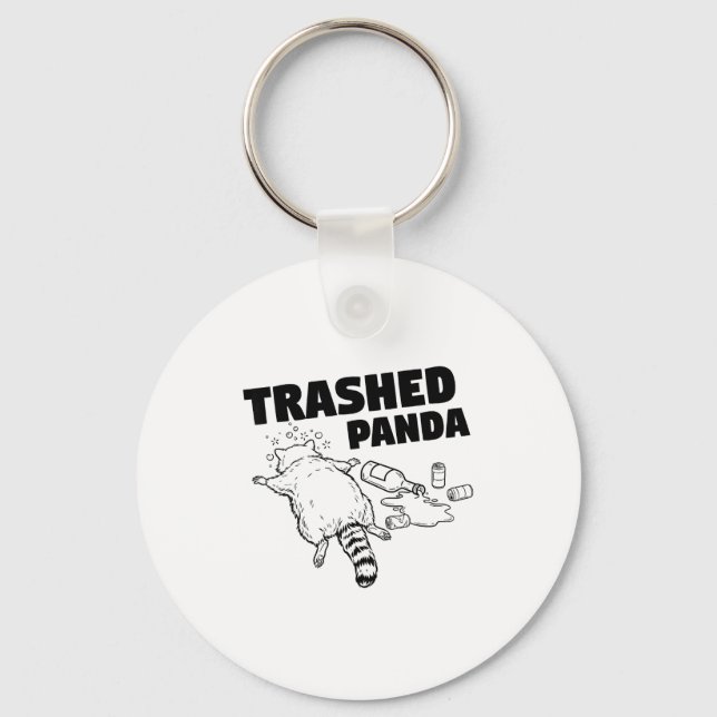 Chaveiro Trashed Panda Funny Drunk Racoon  (Frente)