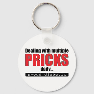 Chaveiro Tratar os Pricks múltiplos diariamente (vermelho)