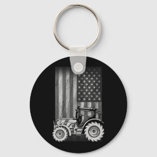 Chaveiro Trator Agrícola Vintage Bandeira Americana Patriót