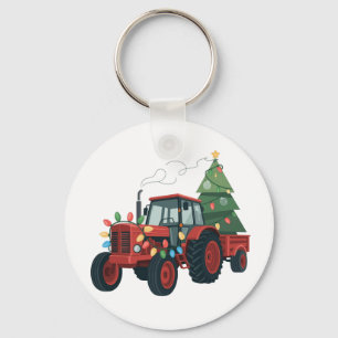 Chaveiro Trator de Natal Iluminação Trator de Natal
