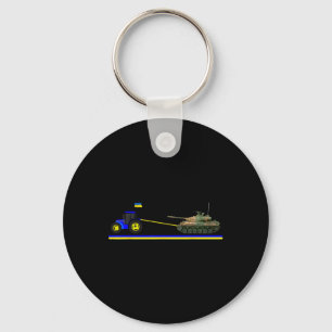 Chaveiro Trator ucraniano rebocando tanque com a bandeira d